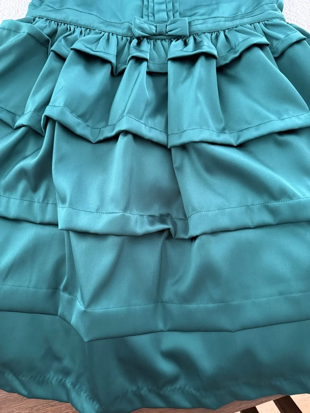 Gymboree Emerald Green Satin Tiered Ruffle Party Dress for Girls